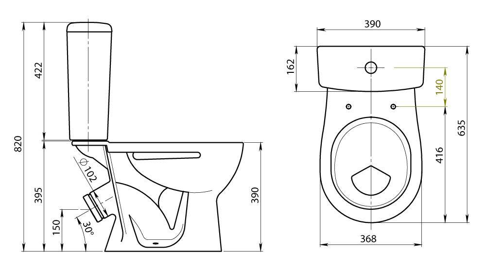Купить компакт-унитаз орион салатовый, santeri. в Иваново магазин сантехники Суперстрой