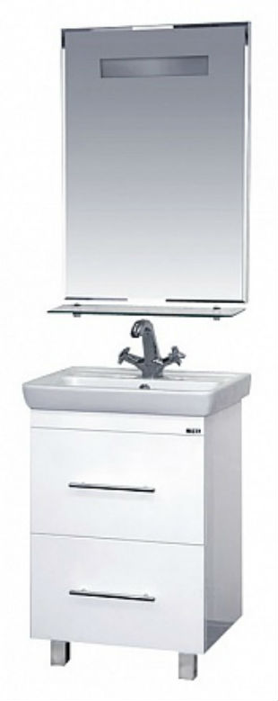 Купить тумба елена - 60  с 2 ящ.  направ. с доводчиком белая,misty. в Иваново магазин сантехники Суперстрой