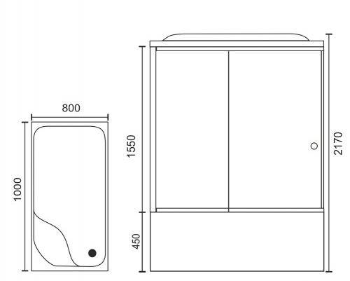 Купить душевая кабина royal rb 8100bp3-wc-ch(100*80)r,вп мс,белая задняя стенка в Иваново магазин сантехники Суперстрой
