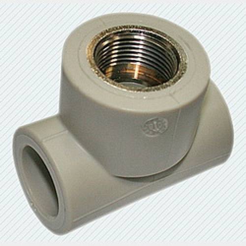 Купить тройник п/п комбинированный 20*3/4 вн рез серый, spk в Иваново магазин сантехники Суперстрой