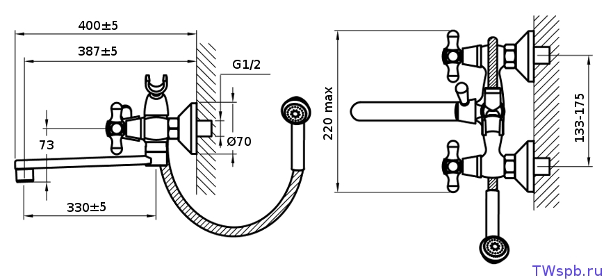 Купить смеситель для ванны коста 7014202, варион. в Иваново магазин сантехники Суперстрой
