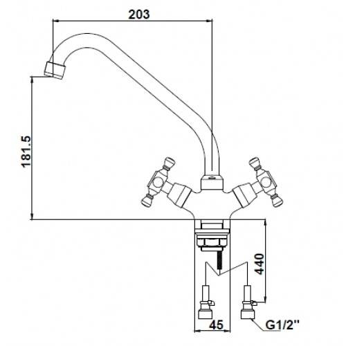 Купить смеситель для кухни carlson 11077, kaiser в Иваново магазин сантехники Суперстрой