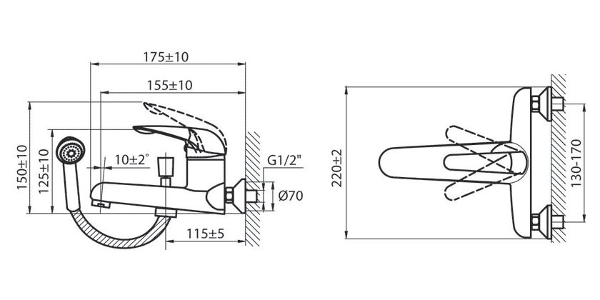 Купить смеситель для ванны mb 9620633, варион. в Иваново магазин сантехники Суперстрой
