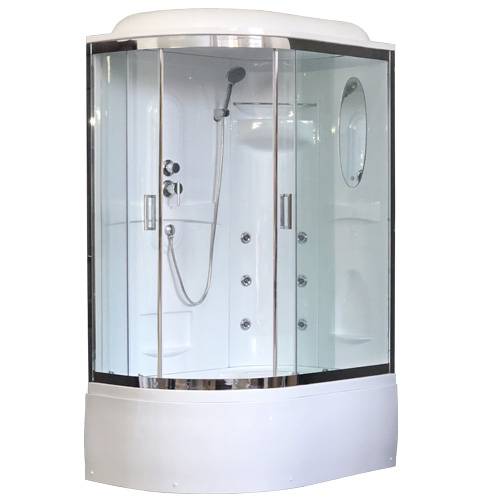 Купить душевая кабина royal rb 8120bk3-wt-ch,r вп,пс,белая задняя стенка,гидромассаж в Иваново магазин сантехники Суперстрой