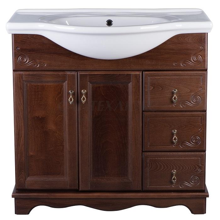 Купить тумба напольная варна  85 3 ящ. орех+рак mia, good door. в Иваново магазин сантехники Суперстрой