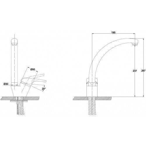 Купить смеситель для кухни  county 55244-2 silver,kaiser в Иваново магазин сантехники Суперстрой