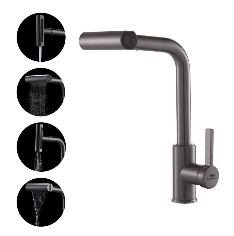 Купить смеситель для кухни a56131-17 с вытяжной лейкой, 4 режима в Иваново магазин сантехники Суперстрой