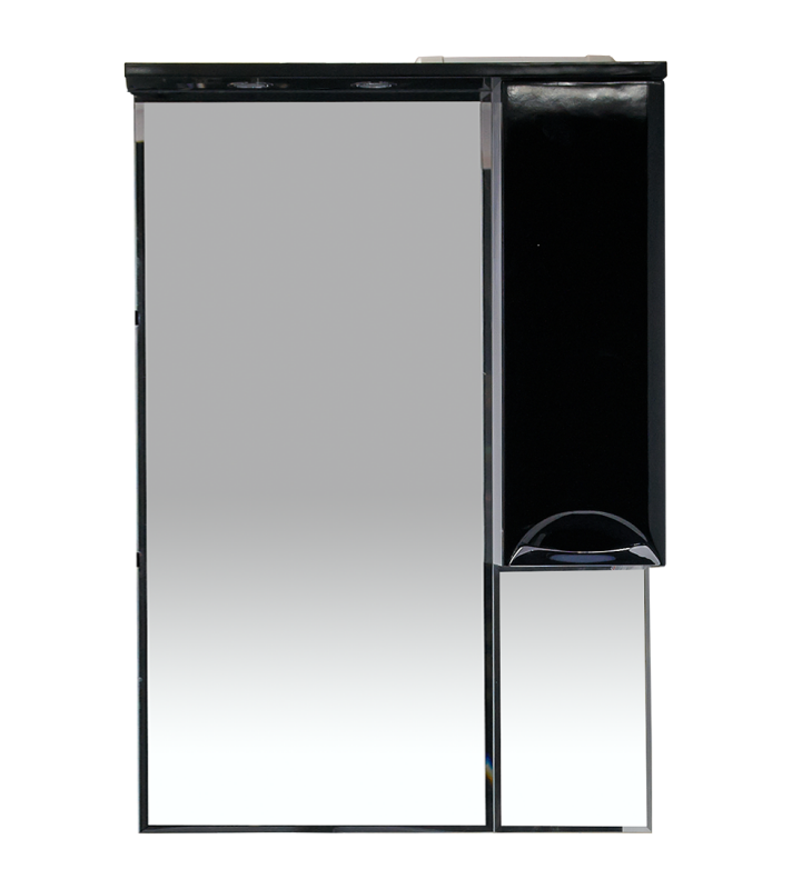 Купить зеркало-шкаф жасмин - 65 прав. (свет) черная эмаль,misty. в Иваново магазин сантехники Суперстрой