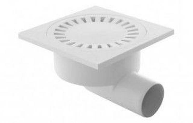 Купить трап пластмассовый 50 (15*15)  горизонтальный белый, россия. в Иваново магазин сантехники Суперстрой