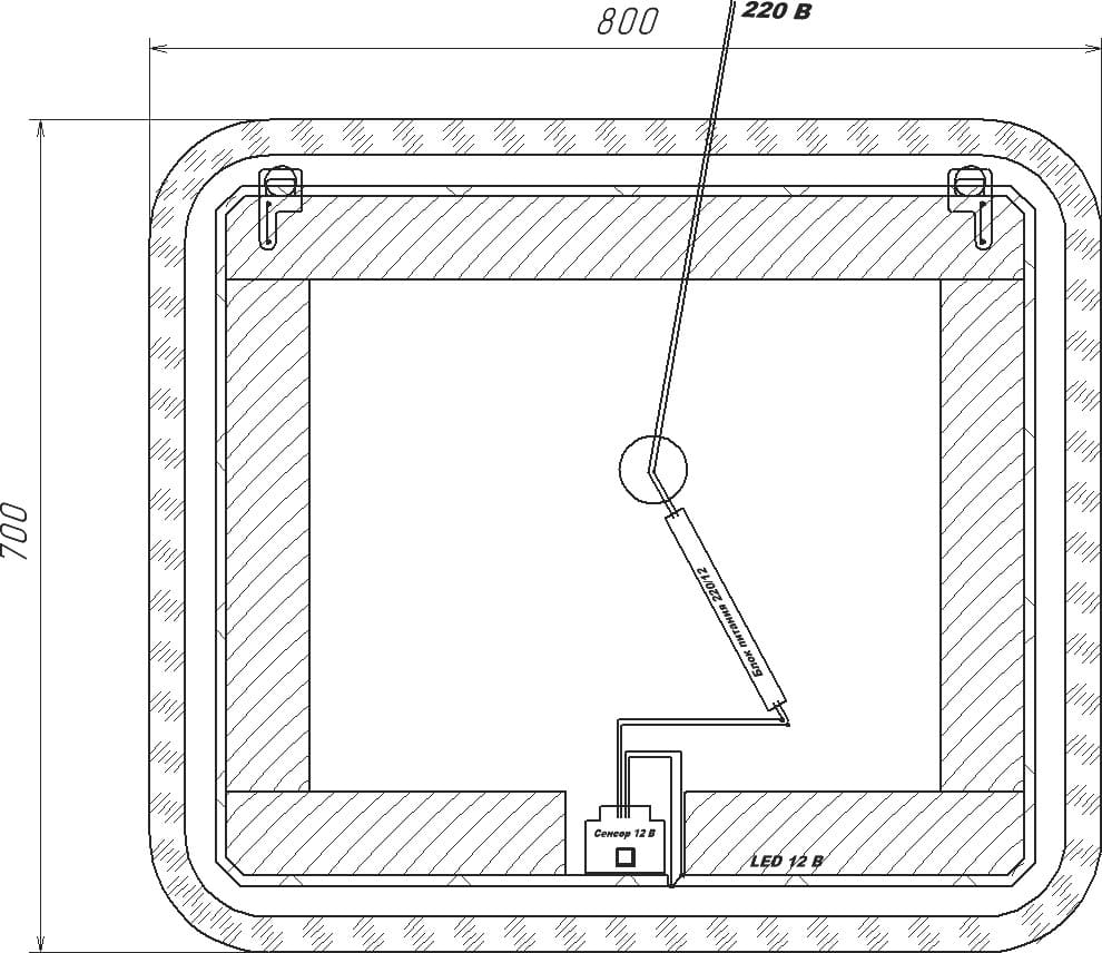 Купить зеркало verona-80 с подсветкой ,sanstar. в Иваново магазин сантехники Суперстрой