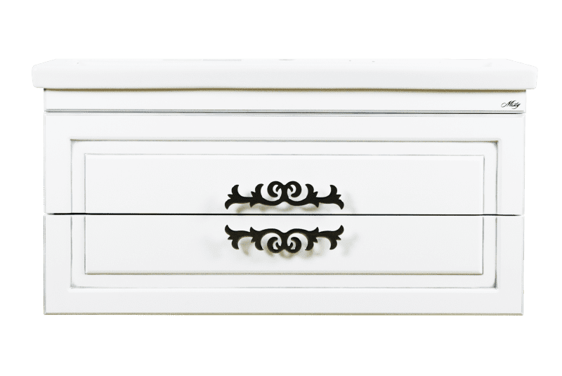 Купить тумба дели-90 подвесная белая  2 ящика+раковина, misty. в Иваново магазин сантехники Суперстрой