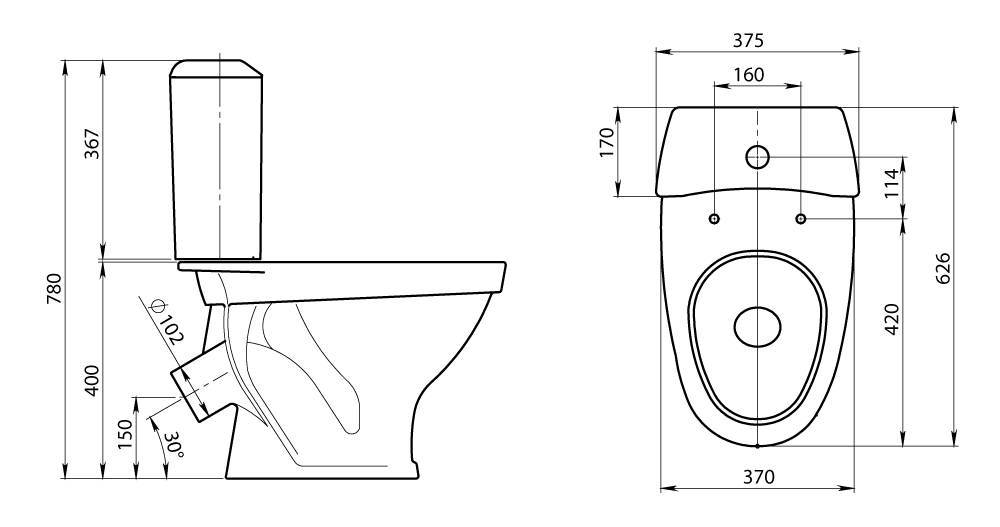 Купить компакт-унитаз вест салатовый, santeri. в Иваново магазин сантехники Суперстрой