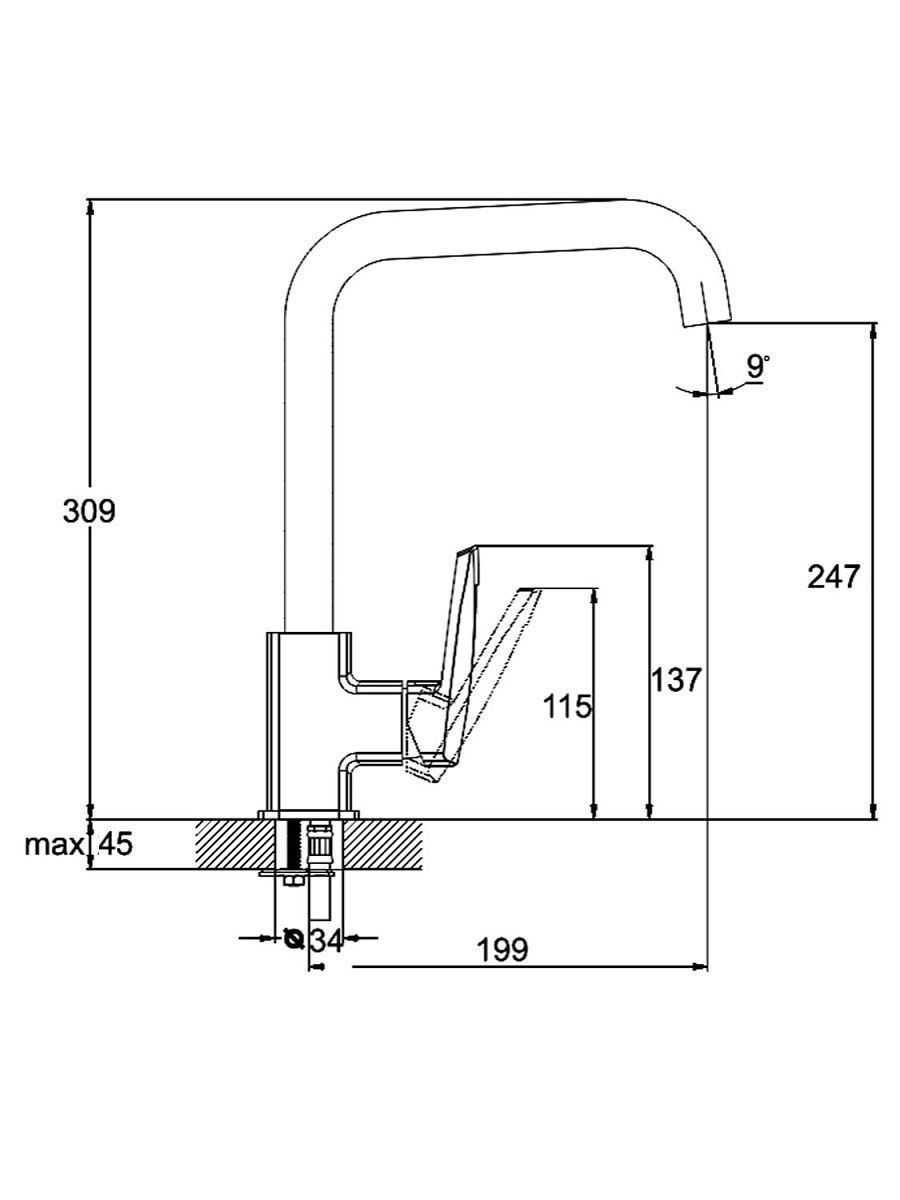 Купить смеситель для кухни lof4-c033, g-lauf. в Иваново магазин сантехники Суперстрой