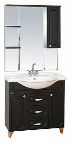 Купить зеркало-шкаф александра - 85  правый (свет) венге, misty в Иваново магазин сантехники Суперстрой