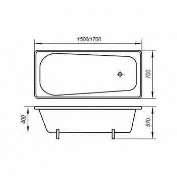 Купить ванна стальная  antika (1,5мм) 150*70*40 с рантом(с опорой) белая орхидея, виз. в Иваново магазин сантехники Суперстрой