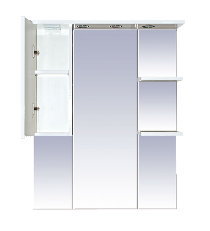 Купить зеркало-шкаф жасмин - 75  лев. (свет) беж. эмаль, misty. в Иваново магазин сантехники Суперстрой