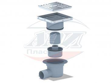 Купить трап горизонтальный 50 (15*15) нж решетка та5612, ани. в Иваново магазин сантехники Суперстрой