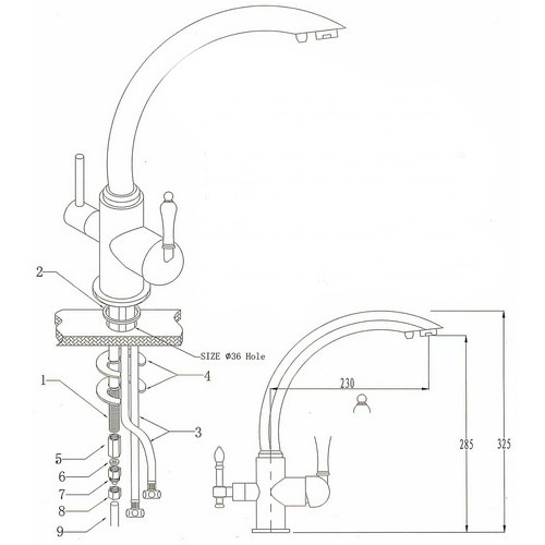 Купить смеситель для кухни под фильтр vincent 31244,kaiser в Иваново магазин сантехники Суперстрой