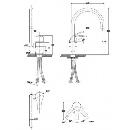 Купить смеситель nova 23044-1sbg кухня sandbeige, kaiser в Иваново магазин сантехники Суперстрой