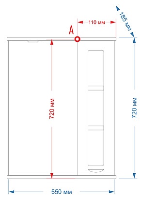 Купить зеркало - шкаф антик - 55 ,прав. (свет), белое, misty. в Иваново магазин сантехники Суперстрой