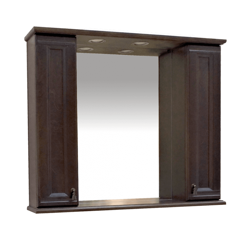 Купить зеркало-шкаф рим -105,с 2-мя шкаф,орех, misty. в Иваново магазин сантехники Суперстрой