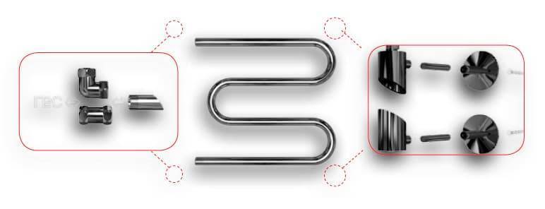 Купить водяной полотенцесушитель нж 50*60 1" м-образный с полочкой,двин. в Иваново магазин сантехники Суперстрой