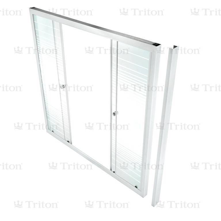 Купить шторка 2 двери 1700 аква,полосы, белый, тритон. в Иваново магазин сантехники Суперстрой