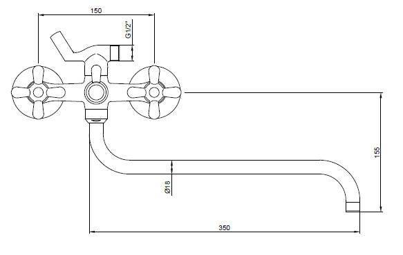 Купить смеситель  в/д  carlson 10055 shar, крест kaiser в Иваново магазин сантехники Суперстрой