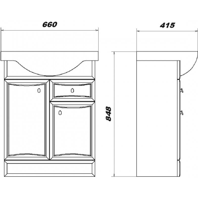Купить тумба шармель-65 + умывальник classic-65, sanstar в Иваново магазин сантехники Суперстрой