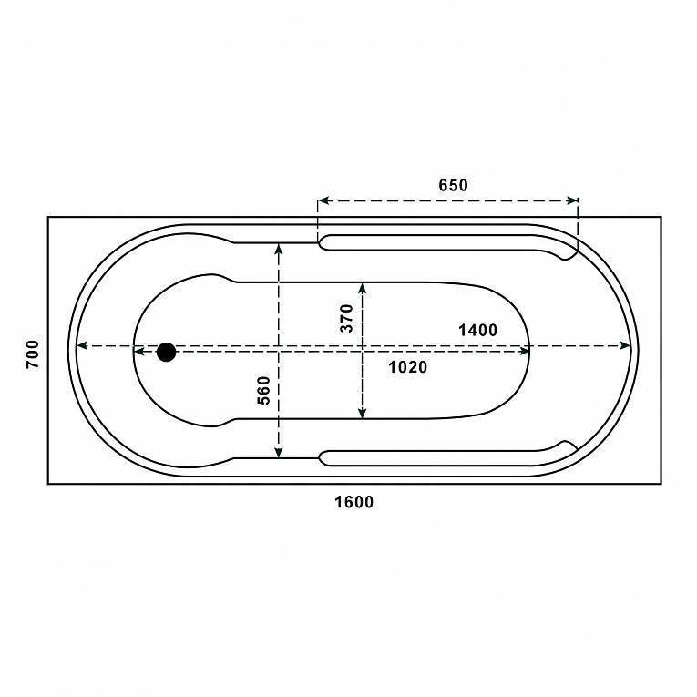 Купить ванна акриловая гоа 1600*700, bas. в Иваново магазин сантехники Суперстрой