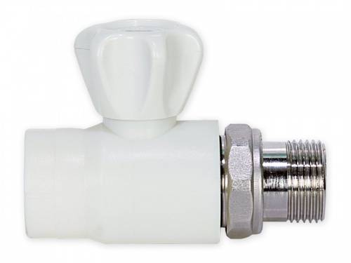 Купить кран д/радиатора п/п верхний прямой 25*3/4 белый, китай в Иваново магазин сантехники Суперстрой