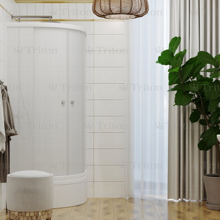 Купить душевой угол лен в 90*90,сп,бел, тритон. в Иваново магазин сантехники Суперстрой