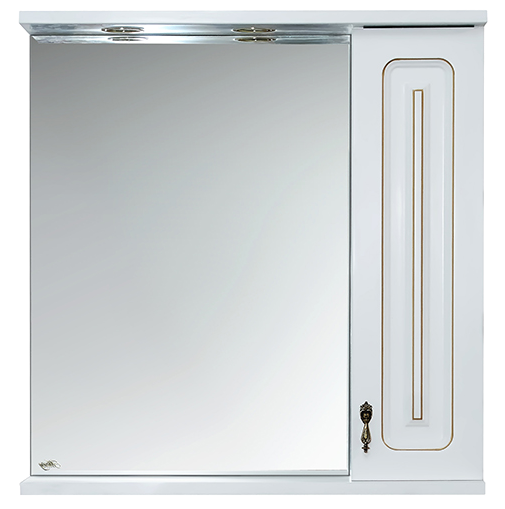 Купить зеркало - шкаф вояж - 70 прав. белая патина,misty. в Иваново магазин сантехники Суперстрой