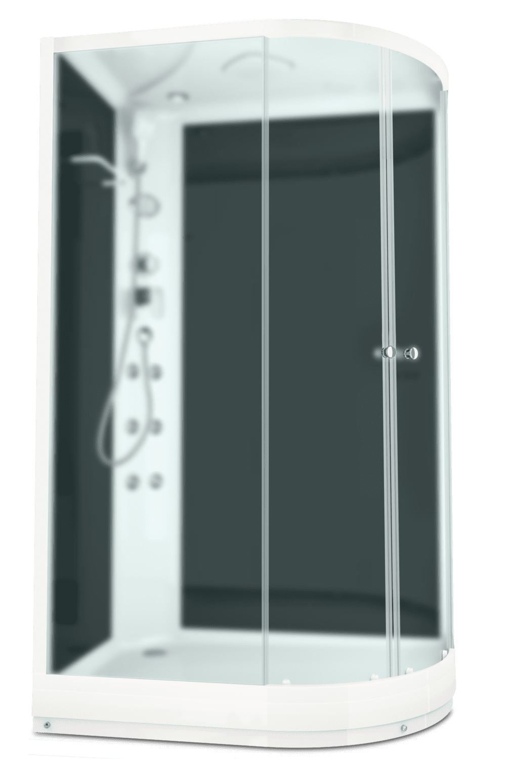 Купить душевая кабина domani delight 128 120*80 l нп cм черные задние стенки, электрика, гидромассаж в Иваново магазин сантехники Суперстрой