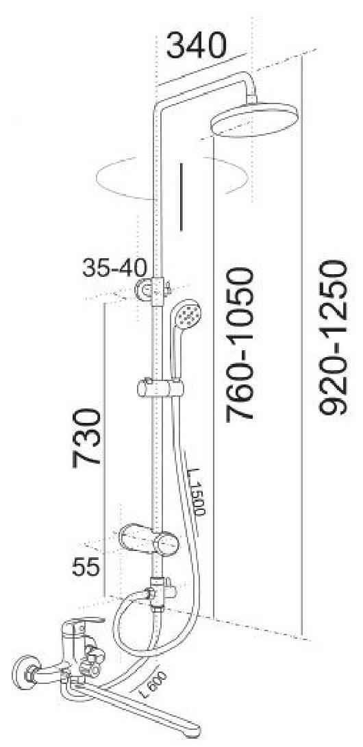 Купить смеситель для ванны с душем цс-300/4 м43, подольск. в Иваново магазин сантехники Суперстрой