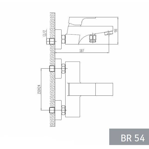 Купить смеситель для ванны berlin br 54, esco. в Иваново магазин сантехники Суперстрой