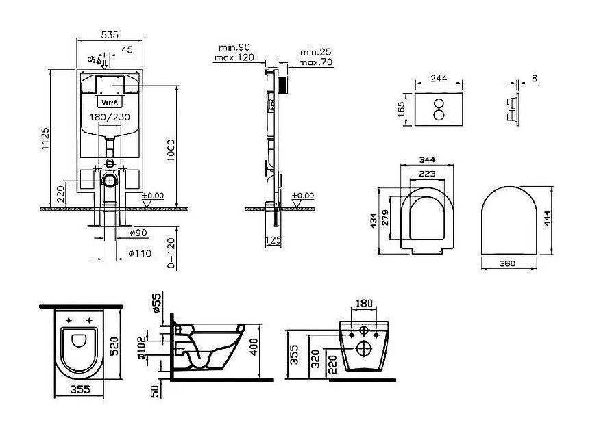 Купить комплект s50 9003в003-7200,инсталляция,белый, микролифт,3/6л,vitra. в Иваново магазин сантехники Суперстрой