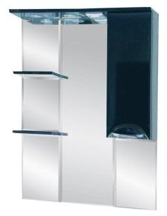 Купить зеркало-шкаф жасмин - 75 прав. (свет) чёрная эмаль,misty. в Иваново магазин сантехники Суперстрой
