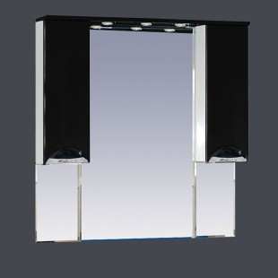 Купить зеркало-шкаф жасмин -105 (свет) черная эмаль,misty. в Иваново магазин сантехники Суперстрой
