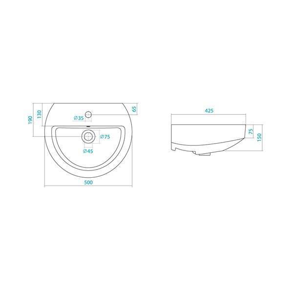 Купить раковина аллегро-50 1wh301951 без пьедестала, santek. в Иваново магазин сантехники Суперстрой