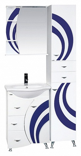 Купить пенал каролина- 35 прав. синее стекло+б/к,misty. в Иваново магазин сантехники Суперстрой