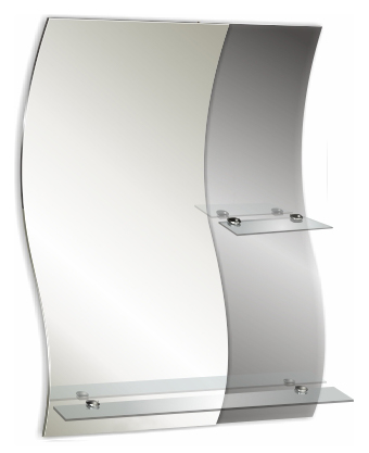 Купить зеркало баунти 540х740 мм 2 полки, гк серебряные зеркала. в Иваново магазин сантехники Суперстрой