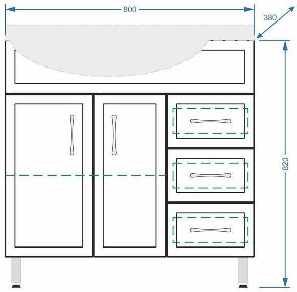 Купить тумба концепт-80 белый левая+раковина коралл,stella polar. в Иваново магазин сантехники Суперстрой