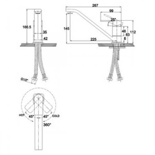 Купить смеситель для кухни sonat 3403br bronze,kaiser в Иваново магазин сантехники Суперстрой