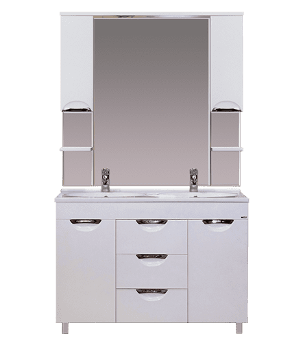 Купить тумба софия-120 белая, 3 ящ. + рак. step 2 чаши, misty. в Иваново магазин сантехники Суперстрой