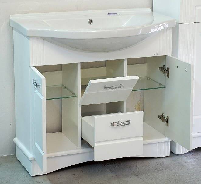 Купить тумба эльбрус-80 белая + рак. эльбрус-80, misty. в Иваново магазин сантехники Суперстрой