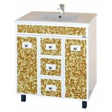 Купить тумба морена-90 3 ящ. золотая мозаика+ раковина, misty. в Иваново магазин сантехники Суперстрой