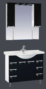 Купить зеркало-шкаф жасмин -105 (свет) черная эмаль,misty. в Иваново магазин сантехники Суперстрой