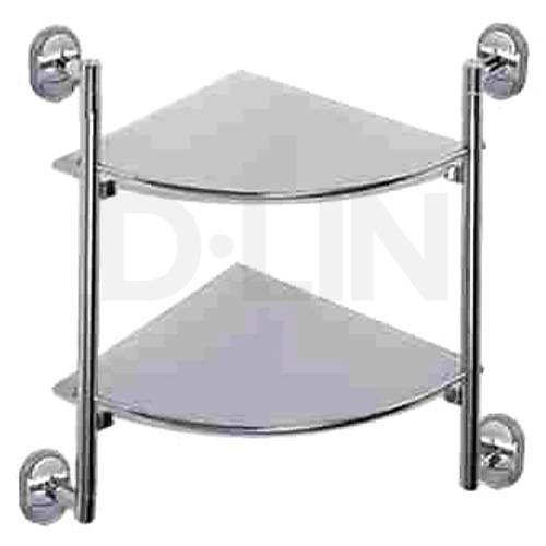 Купить полка стеклянная угловая 2-х ярусная d262700, d-lin. в Иваново магазин сантехники Суперстрой