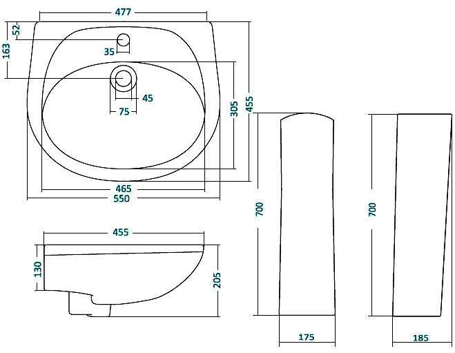 Купить раковина бриз-55 1wh110460 , santek. в Иваново магазин сантехники Суперстрой
